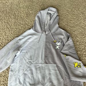 Peanuts Movie hoodie, split coloring light purple/darker purple